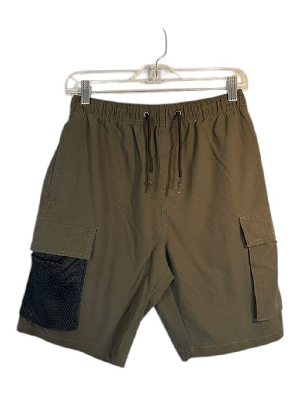 Michael Brandon Olive Green Drawstring Elastic Waist Shorts Men Sz M